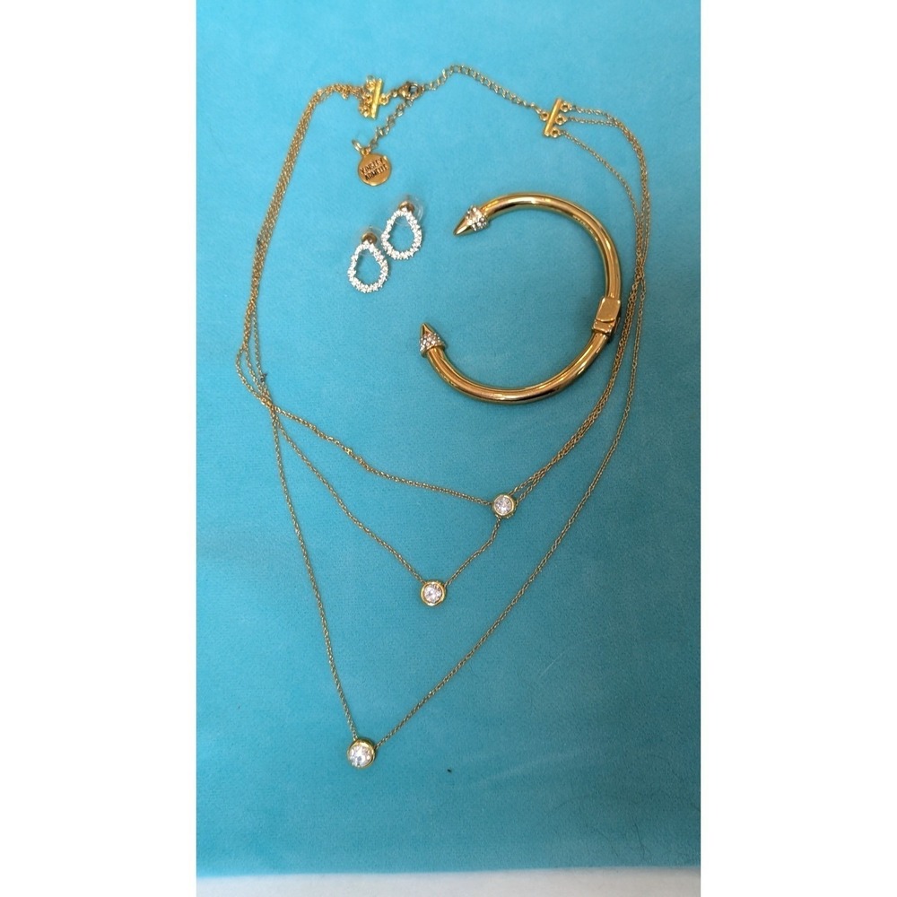 Kinsley Armelle Goddess Necklace, Vita Fede‎ cuff, and Waverly Earrings